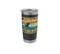 Recuerdo navideño de Virginia de Ponis Salvajes de la Isla Chincoteague Vaso térmico de acero inoxidable de doble pared