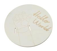 Recuerdo para recién nacidos, pulsera de nacimiento de madera de nacimiento para hospital, con información grabada para bebé, caja fuerte, calabazas, crecimiento de cintas, hitos