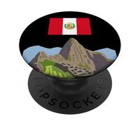 Recuerdo Perú Inca Machu Picchu Bandera Perú Montañas de los Andes PopSockets PopGrip Adhesivo