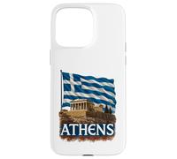 Recuerdo realista vintage de la bandera de Grecia de Atenas Carcasa para iPhone 15 Pro Max