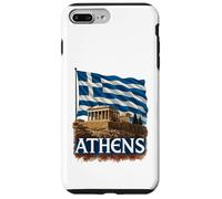 Recuerdo realista vintage de la bandera de Grecia de Atenas Carcasa para iPhone 7 Plus/8 Plus