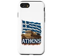 Recuerdo realista vintage de la bandera de Grecia de Atenas Carcasa para iPhone SE (2020) / 7 / 8