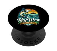 Recuerdo Retro de Key West Florida Marlin Fishing Florida Keys PopSockets PopGrip Adhesivo