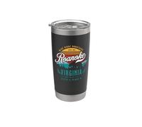 Recuerdo retro de la puesta de sol de las montañas Blue Ridge de Roanoke, Virginia Vaso térmico de acero inoxidable de doble pared