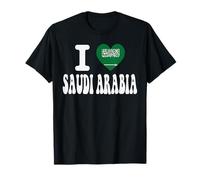 Recuerdo Retro de Viaje con Bandera en Forma de corazón con la Bandera de Arabia Saudí Camiseta
