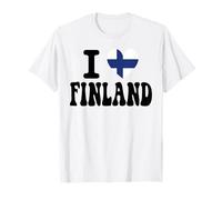 Recuerdo Retro de Viaje con la Bandera de corazón I Love Finland Camiseta