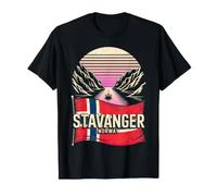 Recuerdo Retro del Atardecer del fiordo de Noruega de Stavanger Camiseta