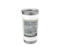 Recuerdo retro vintage del parque nacional de las grandes montañas ahumadas Vaso térmico de acero inoxidable de doble pared