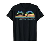 Recuerdo Retro Vintage para Amantes de los Delfines de West Palm Beach FL Camiseta gráfica económica, Hombre, Negro, S
