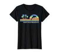 Recuerdo Retro Vintage para Amantes de los Delfines de West Palm Beach FL Camiseta gráfica económica, Mujer, Negro, L