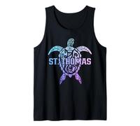 Recuerdo tribal de tortugas marinas de San Tomás USVI Camiseta sin Mangas