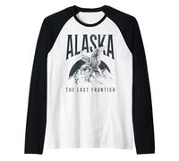 Recuerdo Vintage de águila Calva de Alaska The Last Frontier Camiseta Manga Raglan