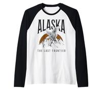 Recuerdo Vintage de águila Calva de Alaska The Last Frontier Camiseta Manga Raglan
