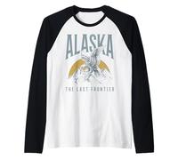 Recuerdo Vintage de águila Calva de Alaska The Last Frontier Camiseta Manga Raglan
