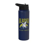 Recuerdo vintage de águila calva de Alaska The Last Frontier Stainless Steel Insulated Water Bottle