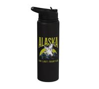Recuerdo vintage de águila calva de Alaska The Last Frontier Stainless Steel Insulated Water Bottle