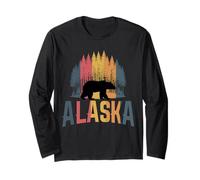 Recuerdo Vintage de Alaska The Last Frontier Bear Manga Larga
