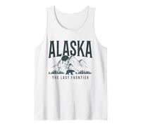 Recuerdo Vintage de Alaska The Last Frontier Bear Mountains Camiseta sin Mangas
