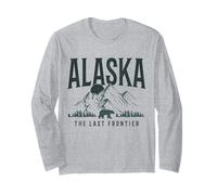 Recuerdo Vintage de Alaska The Last Frontier Bear Mountains Manga Larga