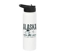 Recuerdo vintage de Alaska The Last Frontier Bear Mountains Stainless Steel Insulated Water Bottle