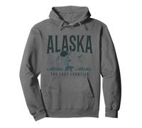 Recuerdo Vintage de Alaska The Last Frontier Bear Mountains Sudadera con Capucha