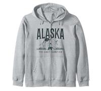 Recuerdo Vintage de Alaska The Last Frontier Bear Mountains Sudadera con Capucha