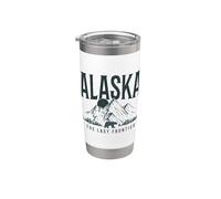 Recuerdo vintage de Alaska The Last Frontier Bear Mountains Vaso térmico de acero inoxidable de doble pared