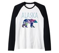 Recuerdo Vintage de Alaska The Last Frontier Camiseta Manga Raglan