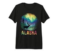 Recuerdo Vintage de Alaska The Last Frontier Northern Lights Camiseta Premium