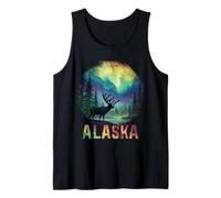 Recuerdo Vintage de Alaska The Last Frontier Northern Lights Camiseta sin Mangas