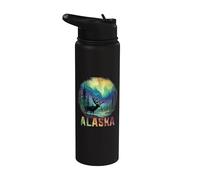 Recuerdo vintage de Alaska The Last Frontier Northern Lights Stainless Steel Insulated Water Bottle