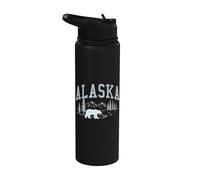 Recuerdo vintage de Alaska The Last Frontier Stainless Steel Insulated Water Bottle