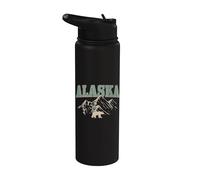 Recuerdo vintage de Alaska The Last Frontier Stainless Steel Insulated Water Bottle