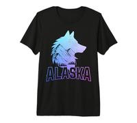 Recuerdo Vintage de Alaska Wolf The Last Frontier Camiseta Premium