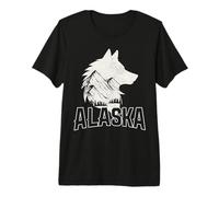 Recuerdo Vintage de Alaska Wolf The Last Frontier Camiseta Premium