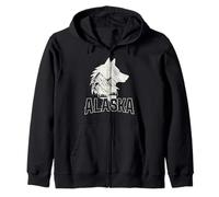Recuerdo Vintage de Alaska Wolf The Last Frontier Sudadera con Capucha