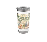 Recuerdo vintage de Boise Idaho State Capital City of Trees Vaso térmico de acero inoxidable de doble pared