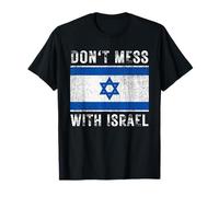 Recuerdo vintage de la bandera de Israel con estilo grunge, no te metas con Israel Camiseta