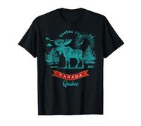 Recuerdo Vintage de la montaña de los Alces de la Ciudad de Quebec Canadá Camiseta