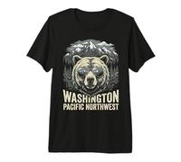 Recuerdo Vintage de Oso del noroeste del Pacífico de Washington PNW Camiseta Premium