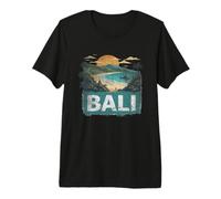 Recuerdo Vintage de Paisaje de Bali Retro Camiseta Premium