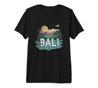 Recuerdo Vintage de Paisaje de Bali Retro Camiseta Premium