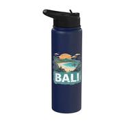 Recuerdo vintage de paisaje de Bali retro Stainless Steel Insulated Water Bottle