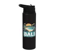Recuerdo vintage de paisaje de Bali retro Stainless Steel Insulated Water Bottle