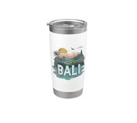 Recuerdo vintage de paisaje de Bali retro Vaso térmico de acero inoxidable de doble pared