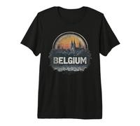 Recuerdo Vintage de Paisaje de Bélgica Retro Camiseta Premium