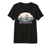 Recuerdo Vintage de Paisaje Retro de Incheon Camiseta Premium
