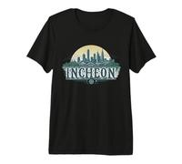 Recuerdo Vintage de Paisaje Retro de Incheon Camiseta Premium