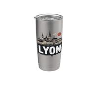 Recuerdo vintage de paisaje retro de Lyon Vaso térmico de acero inoxidable de doble pared