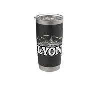 Recuerdo vintage de paisaje retro de Lyon Vaso térmico de acero inoxidable de doble pared